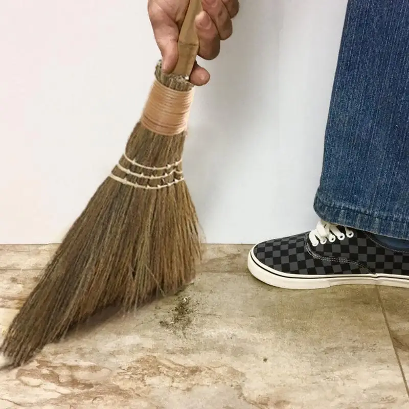 Broom Wooden Soft Fur Floor Sweeping Broom Long handle Cleaner brush Desktop Cleaning Tool Floor Dust Collector Cleaning Tool