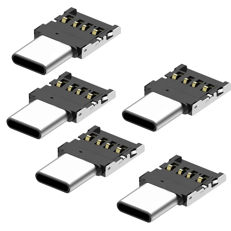 

5pcs Ultra Mini Type-C USB-C to USB 2.0 OTG Adapter for Cell Phone Tablet & USB Cable & Flash Disk