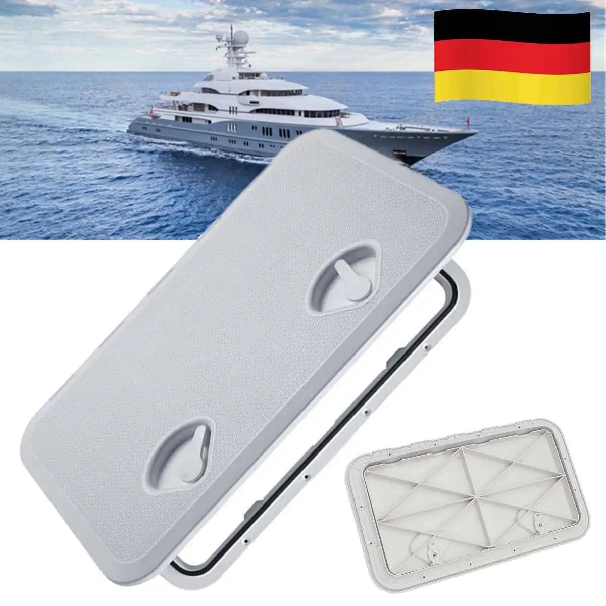 

606x353mm Hatch Plate White Inspection Plastic Watertight Marine Boat Caravan Deck Compartment Access Yacht Cover RV Ship Part