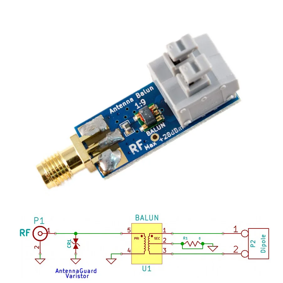 Подробная информация о 1:9 HF антенна balun для любительской частотной ленты 160m 6m SMA