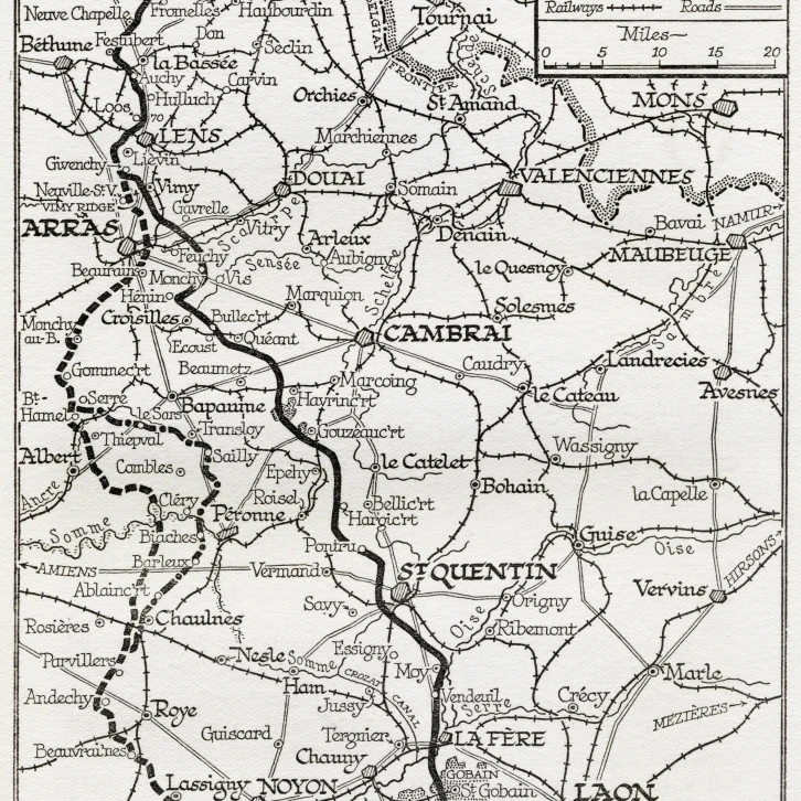 The Somme And Ancre. Map Shows Lines Occupied By Allies From July 1916 | Дом и сад