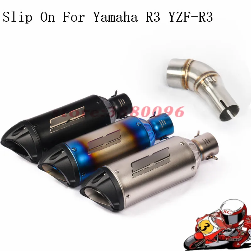 

Motorcycle Full Exhaust System Slip on For Yamaha R25 YZF-R3 Exhaust Muffler Pipe