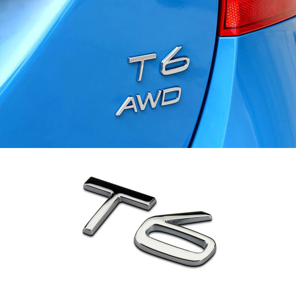 

1Pcs 3D Metal AWD T5 T6 Polestar Car Side Fender Rear Trunk Emblem Badge Sticker Decals For Volvo S60L XC60 V40 XC90 S60 S80 S90