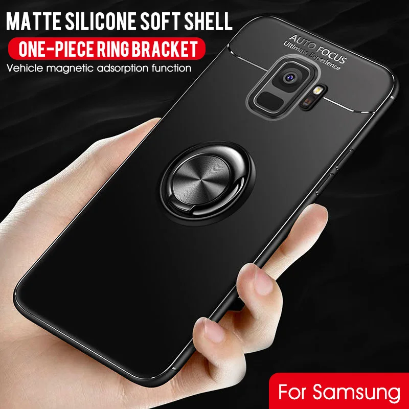 

Luxury Magnetic Bracket Phone Case For Samsung Galaxy S8 S9 Plus Note 8 TPU Case For Samsung S9 S8 Note 8 Ring Stand Phone Cover