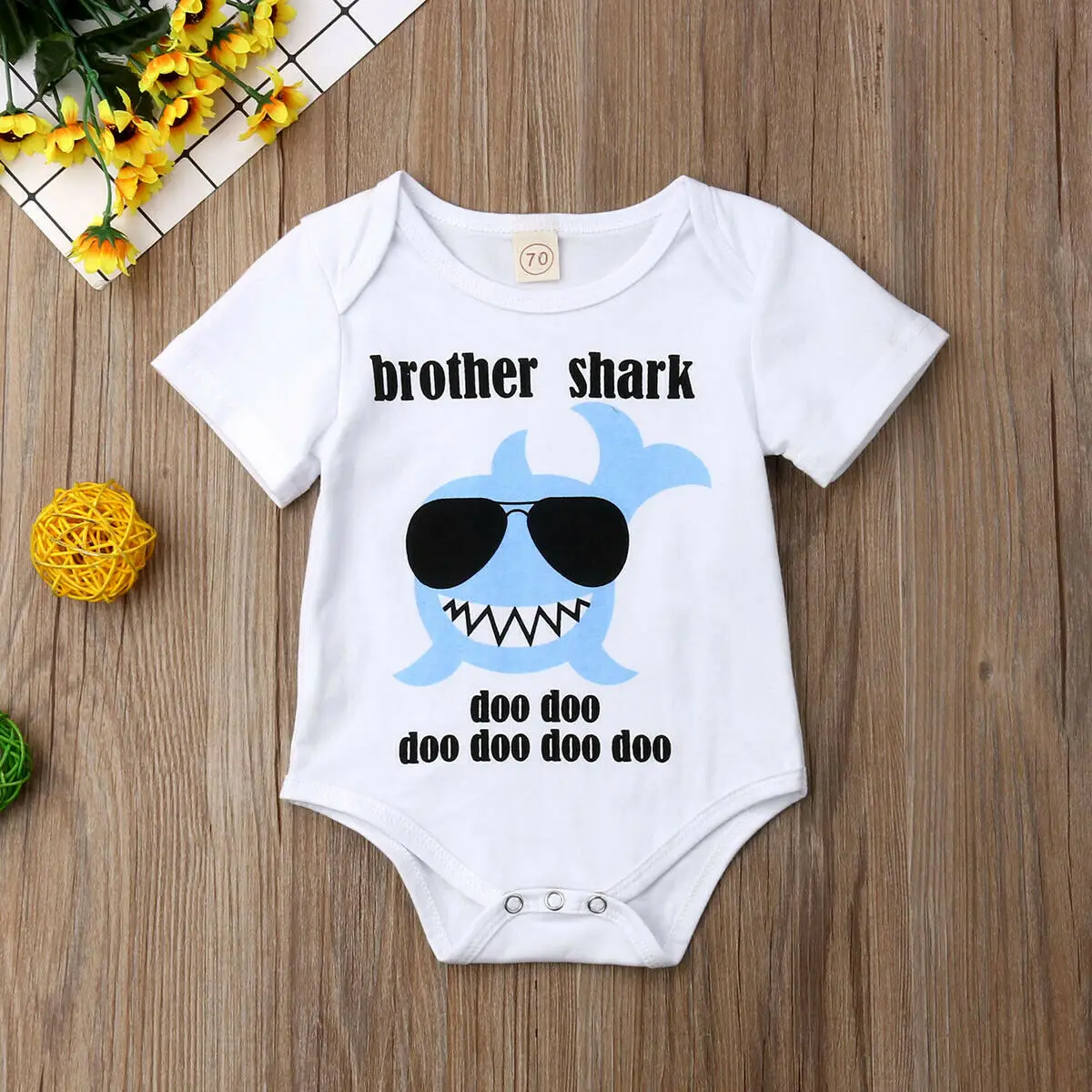 7 ate 9 Apparel Boys Brother Shark Grey T-Shirt