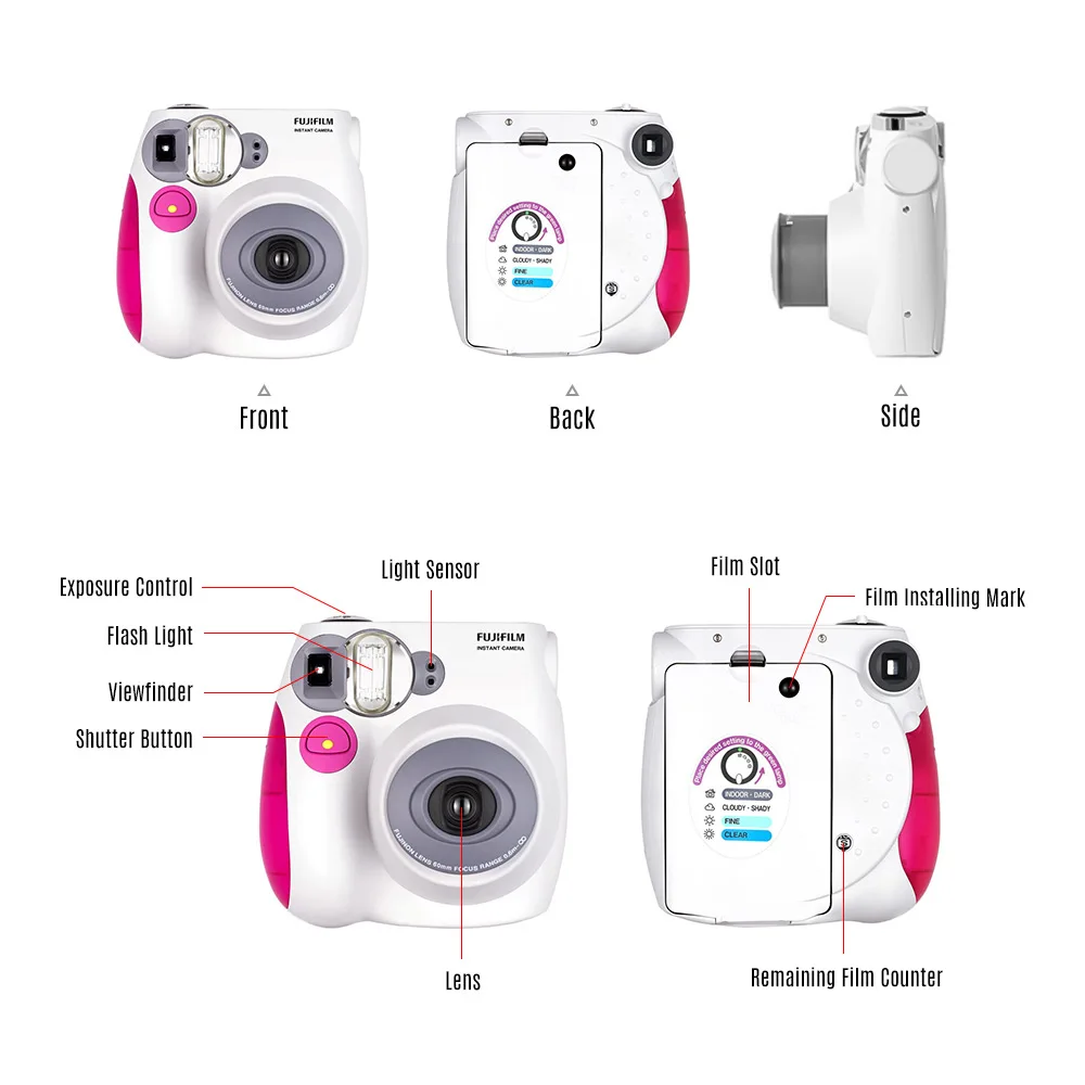 Fujifilm Instax Mini 7c/7s мгновенная камера, пленочная камера с автофокусировкой+ 20 листов, Fimls, Рождественский, новогодний, праздничный подарок для мальчиков и девочек