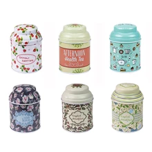 6 шт Цилиндрические пустые банки элегантные жестяные контейнеры для хранения чая конфеты стаканчики для вечеринки, подарков(случайный стиль