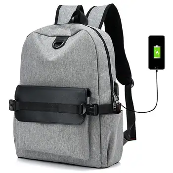 

2018 New Women Backpack Casual Canvas Laptop Backpacks Girl Black School Rucksack With USB Charging Port Mochila Feminina