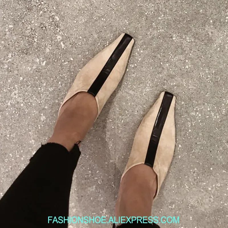 

Brand Design Clear Crystal Heel mules Two Color Leather Patchwork Women Shoes Slippers High Heels Pumps Ladies Squared Toe Slide