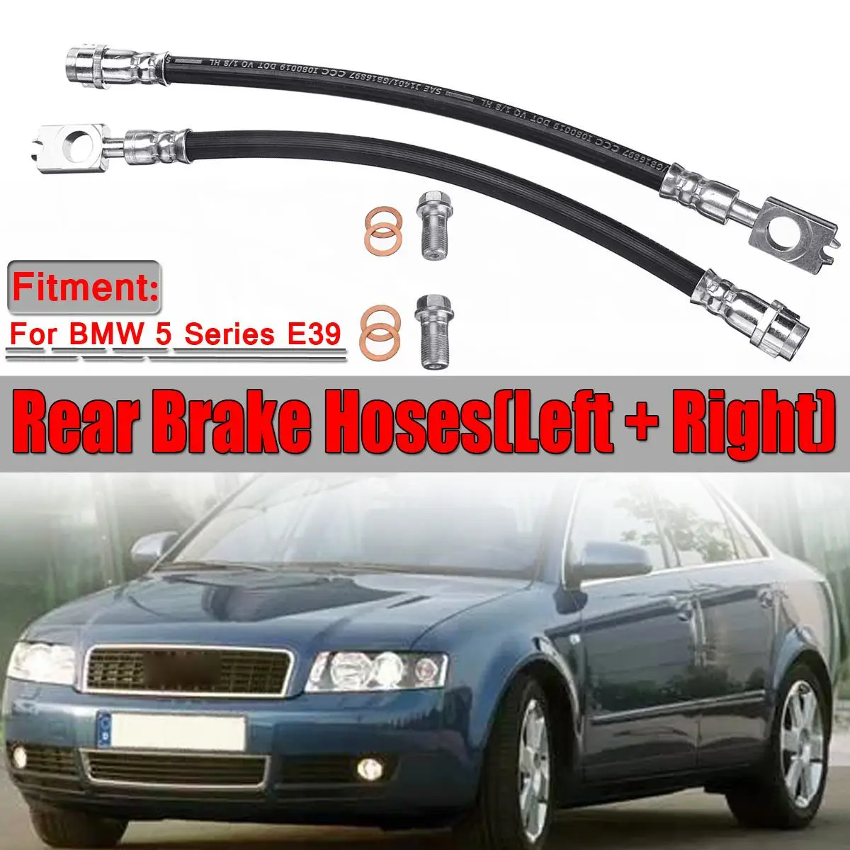 

2pcs Car Rear Axle Brake Hoses Line Tube For AUDI A4 B6 B7 With Fittings Brake System 8E0611775H 8E0611775N 20008257