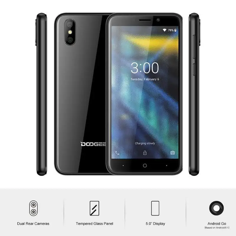 Doogee X50 Android 8,1 смартфон Mtk6580m четырехъядерный 1 ГБ ОЗУ 8 Гб ПЗУ две камеры 5,0 дюйма 2000 мАч две sim-карты Wcdma мобильный телефон