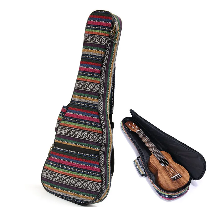 

Zebra Cotton Nylon Guitar Bag Country Style Soft Padded Ukulele Case Cover Backpack With Shoulder Strap For 26 Inch Ukulele