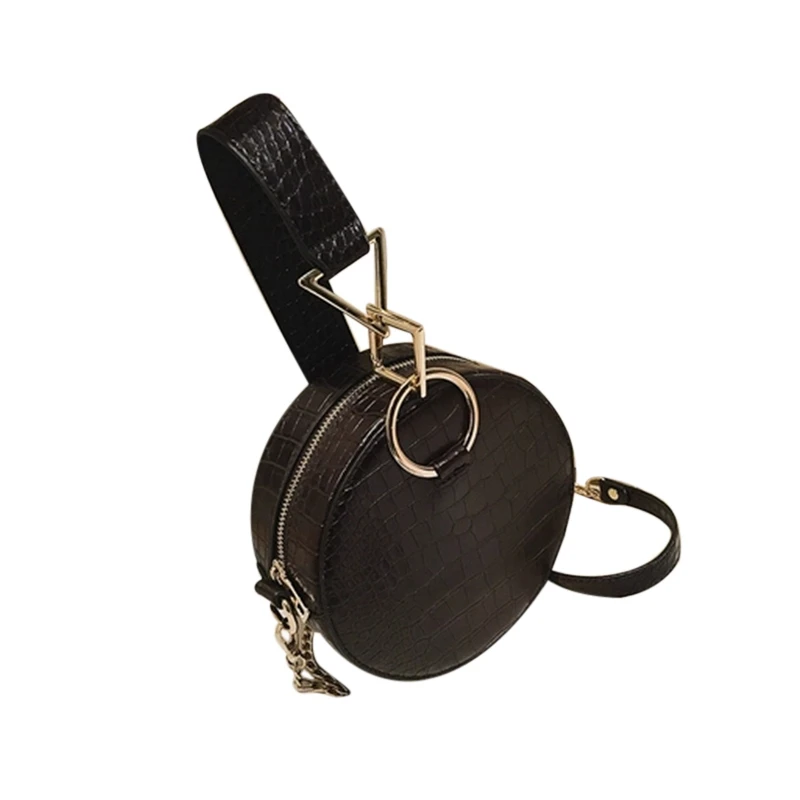 

Crocodile Pattern Women Handbag Women Shoulder Messenger Bag Chain Evening Bag Small Round Bag Wrist Bag Handbag