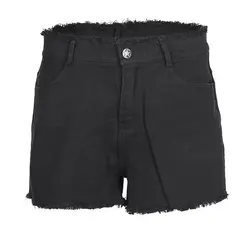 FLORATA/Новинка; Модные Женские однотонные джинсовые шорты черного цвета; повседневные женские короткие джинсы на молнии с карманами для