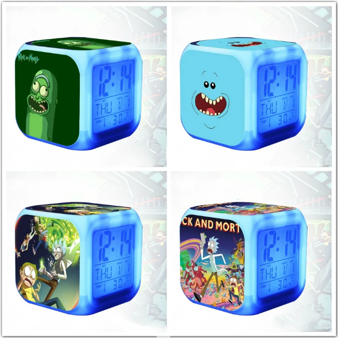 

Giancomics Rick and Mort Action Figures LED Alarm Clock Colorful Flash Night Light Toys for Child Gifts for Children's Day