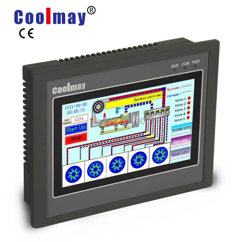 Plc pt100 контроллер шагового двигателя EX3G-50KH-24MT-485P 5 дюймов plc hmi интегрированный 12di 12do транзисторный выход сенсорная панель