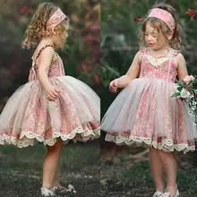 Pudcoco платье для девочек От 0 до 5 лет США платье с цветочным узором для девочек принцесса Дети Ребенок Кружевной Тюль с цветами Детское летнее платье