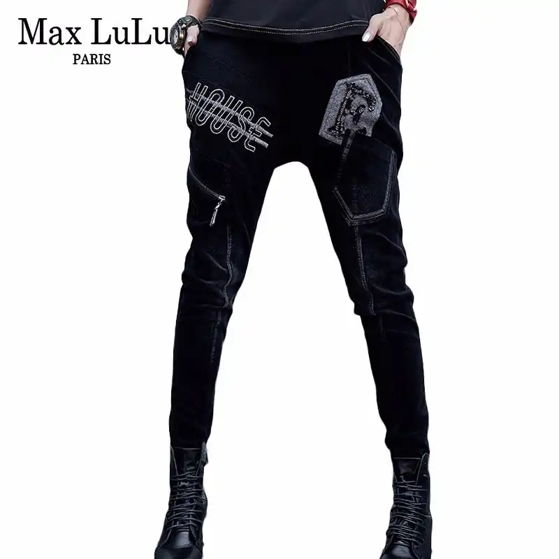 ladies black corduroy trousers