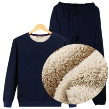 Спортивный костюм для мужчин, новинка, зимний спортивный костюм, мужской комплект, утепленные бархатные толстовки+ штаны, комплект из 2 предметов, толстовка, мужские спортивные костюмы