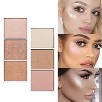 

SACE LADY 3 Colors Makeup Shimmer Matter Blush Bronzer Face Contour Mineralize Blush Palette Powder Highlighter Make Up