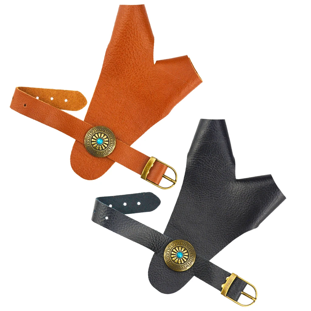 Archery Finger Tab Guard Bow Protector Gear Cow Leather with Adjustable