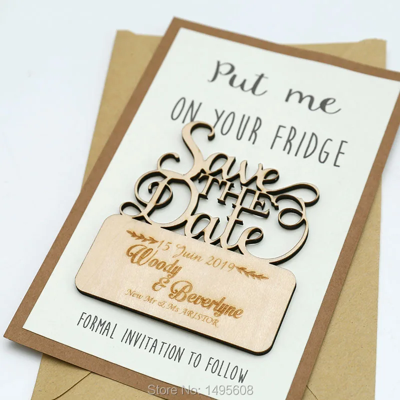  Custom save the date magnets Wood slice save the date magnets Wedding invitationsrustic wood favors - 32954397396