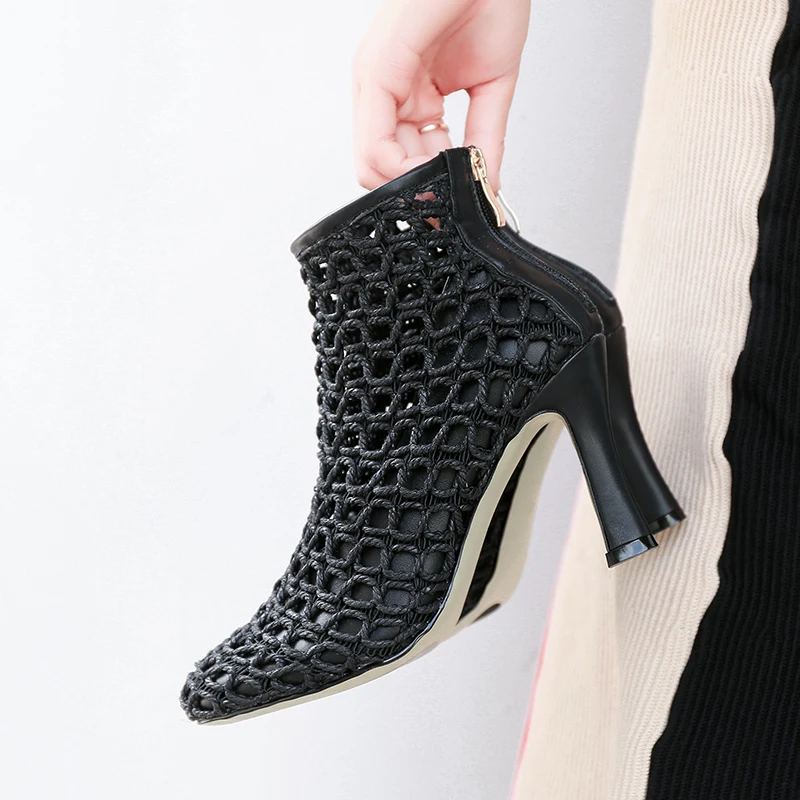 D638 Chaussures Blanc Dentelle D'emballage En Fermeture Talons Hauts Femmes De Pour Soirée D'été À 8 Glissière Femme white 5 Pompes Cm Boîte Black Cuir Style 2 rqrEPB