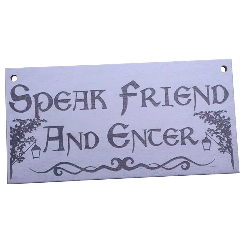 

Speak Friend And Enter Wooden Hanging Man Cave Gift Plaque Dad Pub Bar Sign