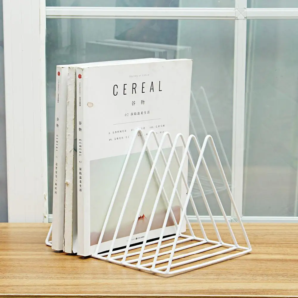 الحديد رف مجلة عرض موقف الصحف التخزين رف خمر المنظم التخزين حامل مكتب ديكور رف كتب الدفتين