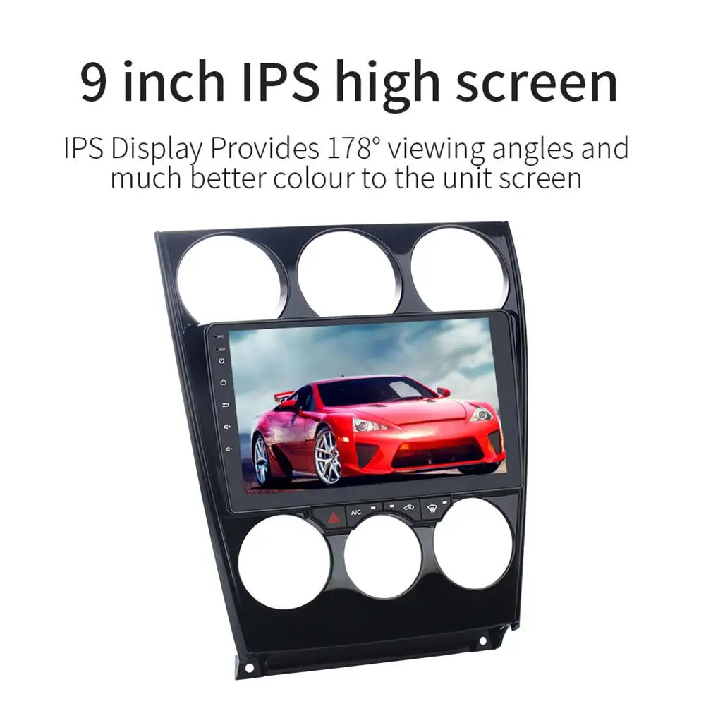 

9inch 1DIN Car Multimedia Radio Player Android 8.0 HD 1080 Touch Screen Bluetooth Wifi Camera MP5 Player for Mazda 6 2002-2016