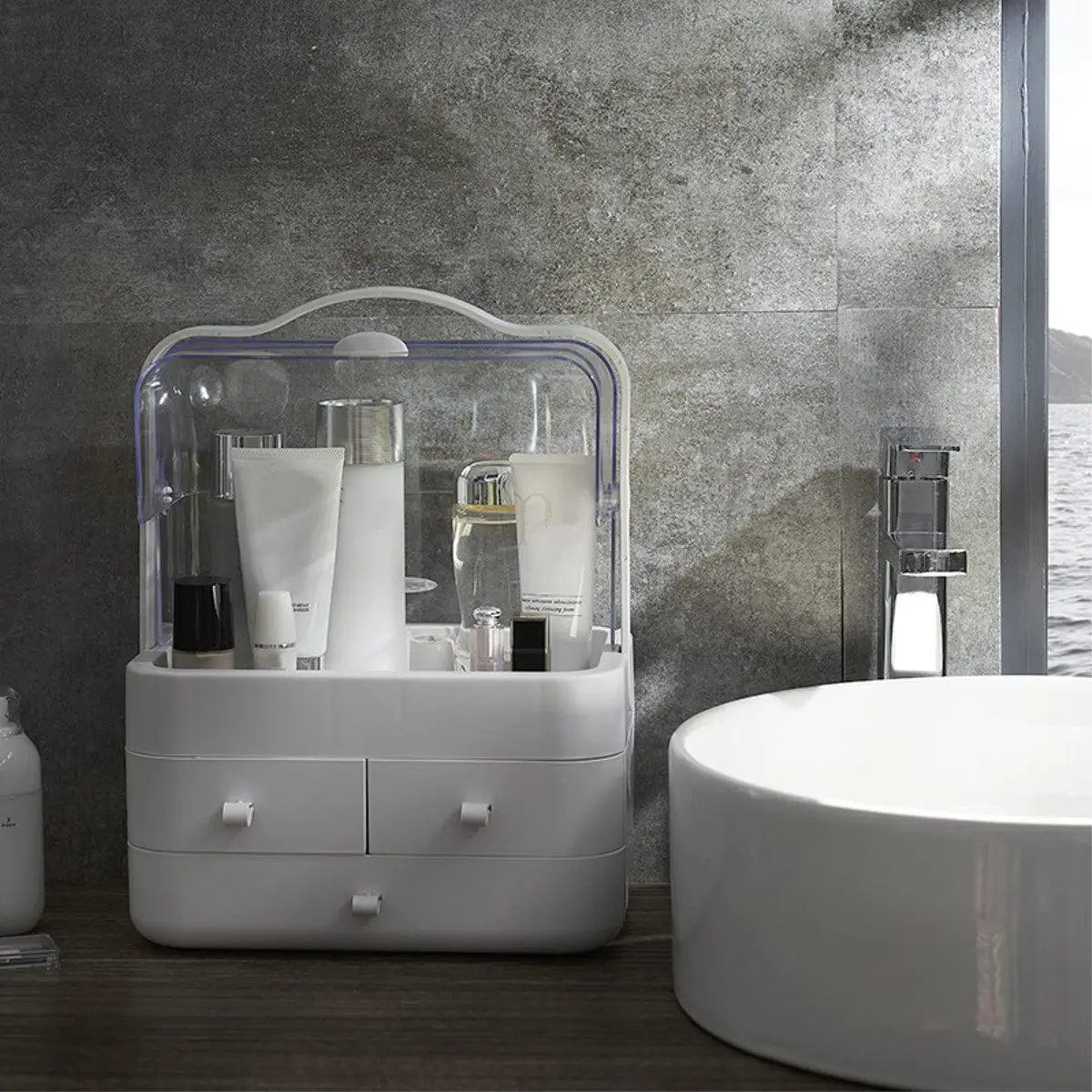 كبير حجم البلاستيك التجميل درج ماكياج المنظم مخزن للمكياج حاوية علب مسمار حامل سطح المكتب النثرية الحمام حقيبة للتخزين