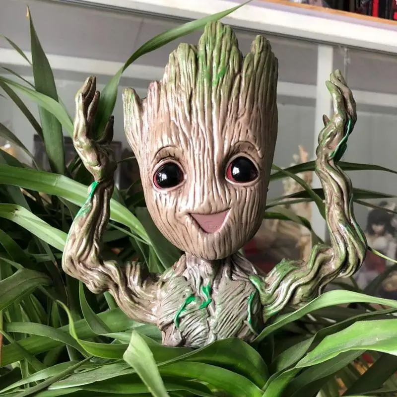 

Baby Groot Flowerpot Flower Pot Planter PVC Action Figures Tree Man Cute Model Toy Pen Pot Garden Flower Planter Pot Kids Gifts