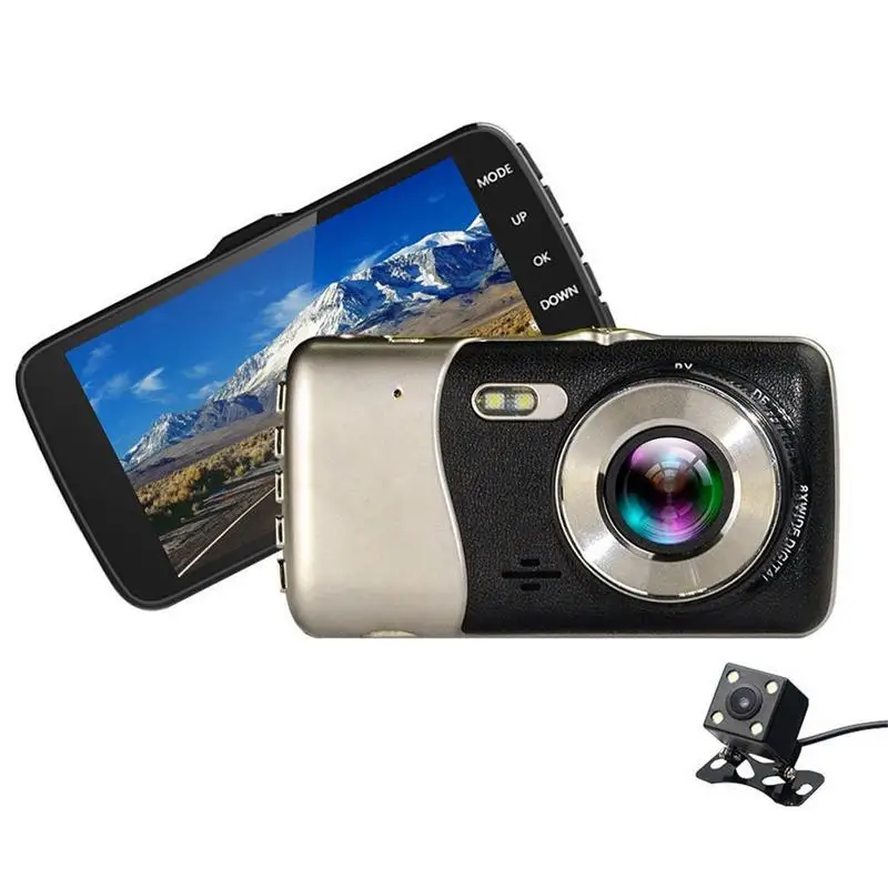 Видеорегистратор автомобильный 4 дюйма HD 1080P G датчик двойной