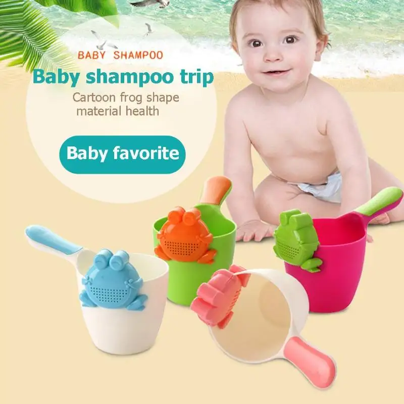 Baby Kids Cartoon Frog Bathing Cup Shower Shampoo Bailer Bath Wash Cup Cartoon Water Ladle Bathing Cup For Baby Care