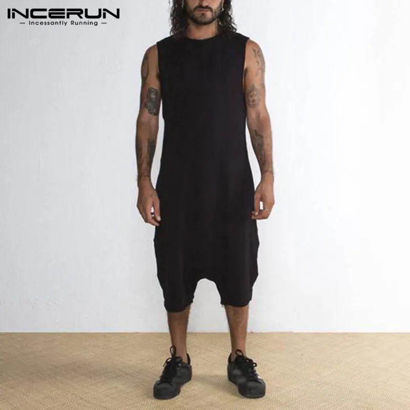 Brand Men's Sets Hiphop Jumpsuits Sleeveless Rompers Solid Overalls Vacation Sets Shorts Coveralls Hombre Rompers Overalls Big Brand Men's Sets Hiphop Jumpsuits Sleeveless Rompers Solid Overalls Vacation Sets Shorts Coveralls Hombre Rompers Overalls Big