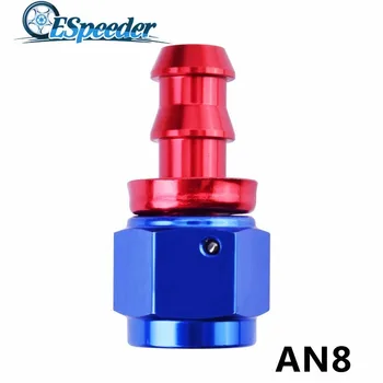 

ESPEEDER AN8 Anoized Aluminum 0 Degree Push-on Oil Fuel Line Fitting Adapter Oil Cooler Straight Hose End Fitting Connections