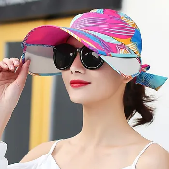 

Summer Casual Beads Flower Decoration Women Ladies Foldable Sun UV Protection Beach Travel Sunhat Sunscreen Cap Empty Roof