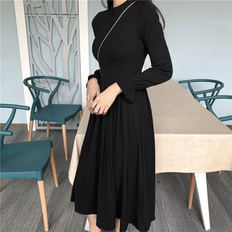 Осень Зима Invierno 2018 vestido de festa Bodycon для женщин высокая Талия Slim Fit корейский пуловер