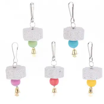 

Adeeing Pet Flower Shape Grindstone with Bell Bite Toy for Birds Parrot Squirrel Random Color