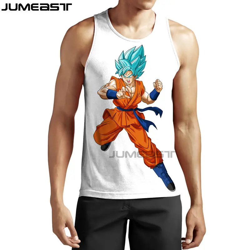 Jumeast для мужчин/женщин японский мультфильм Dragon Ball 3D печатных полиэстер Wukong летняя майка с бретелями спортивный жилет без рукавов Одежда