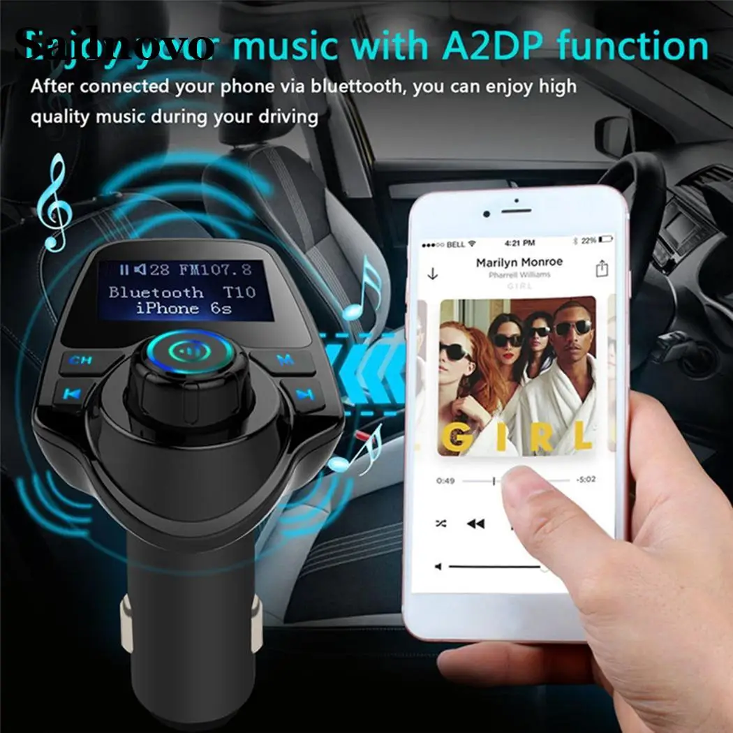 2.1A 5V Car FM Transmitter Bluetooth Wireless Handsfree Adapter MP3 Music Player Dual USB Charger for Phone Accessories |