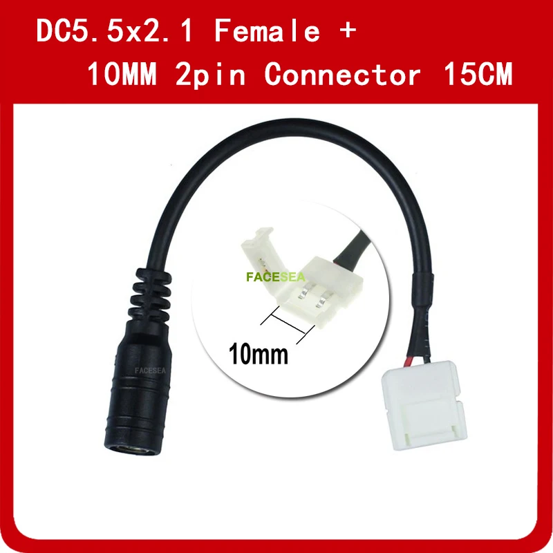 10 ~ 100 шт мм 2pin Женский DC адаптер Светодиодная лента Разъем 5050 SMD одноцветная