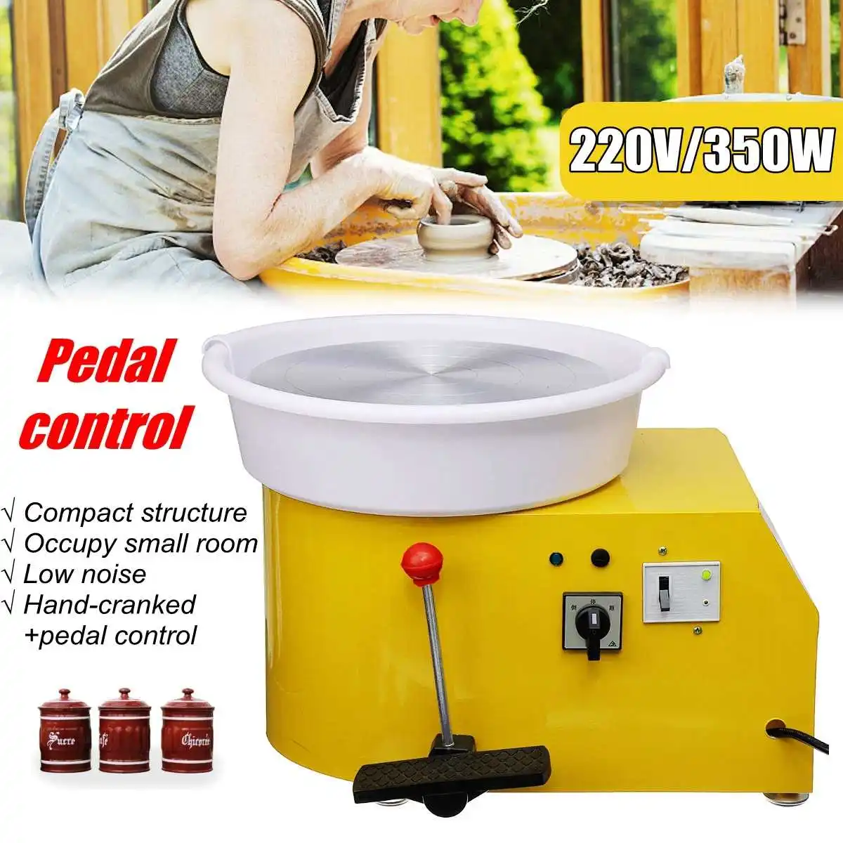 

220V 350W Electric Pottery Wheel Ceramic Machine 300mm Ceramic Clay Potter Kit For Ceramic Work Ceramics