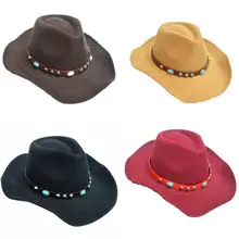 Новая ковбойская шляпа унисекс с большим карнизом, шапка с поясом для спорта на открытом воздухе, аксессуары для путешествий, ковбойская шляпа, Охотничья Кепка, шерстяной стиль