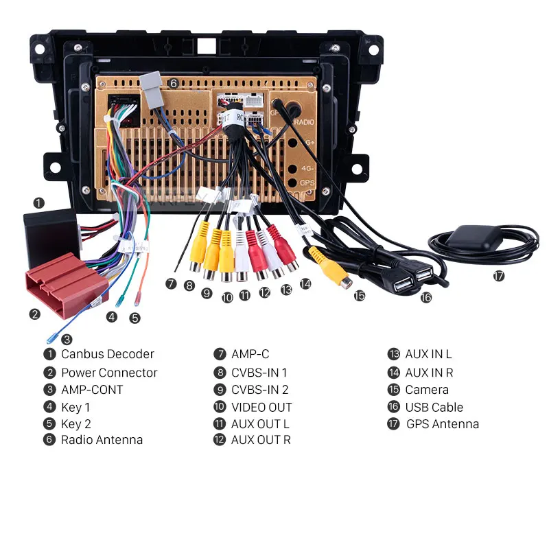 Perfect Harfey 2 Din 9" Android 8.1/9.0 Car Radio For MAZDA CX-7 2007 2008 2009 2010 2011 2012 2013 2014 GPS Multimedia Player Head Unit 4