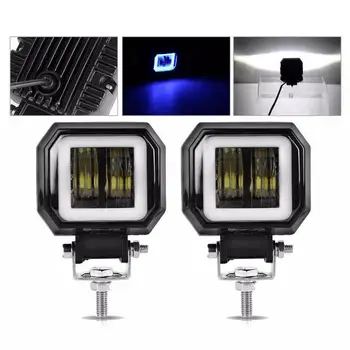 

20W Square LED Angel Eyes Light Bar Waterproof Fog Light with Aperture Motorcycle Off-road Vehicle Car Boat LED Work Light