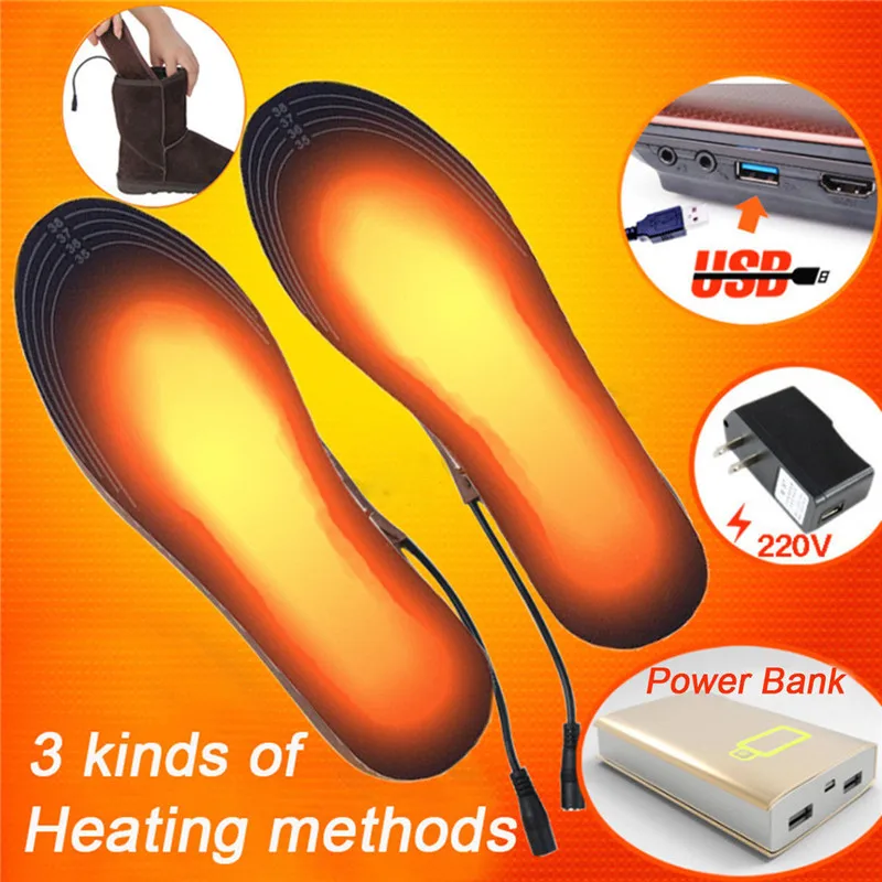 Унисекс Подогрев обуви стельки теплые носки обогреватель ног массаж зимние