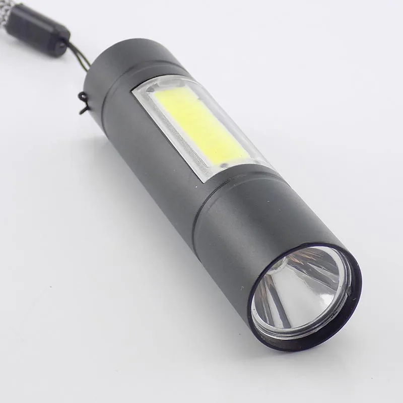 Супер яркий фонарик Q5 светодиодный перезаряжаемый рабочий с COB матрицей и USB