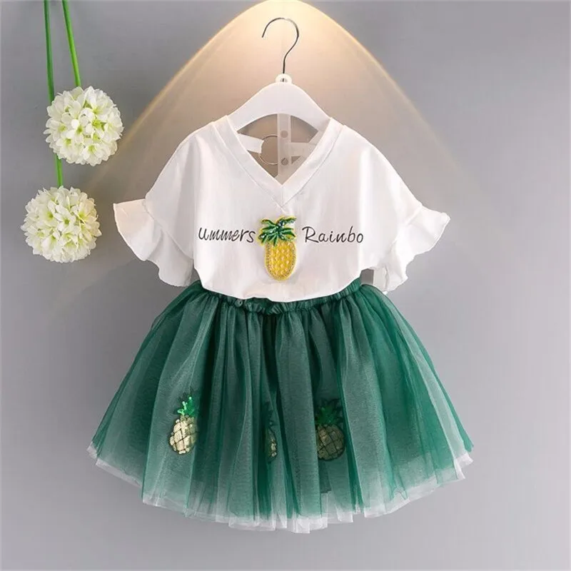 Комплект летней детской одежды LILIGIRL новинка 2019 футболка с милым принтом для