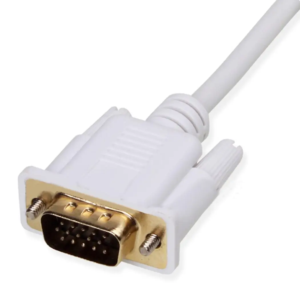 Новый портативный мини DP к VGA 162 MHz адаптер 1 8 m HD Адаптерный кабель Белый DisplayPort 20 pin